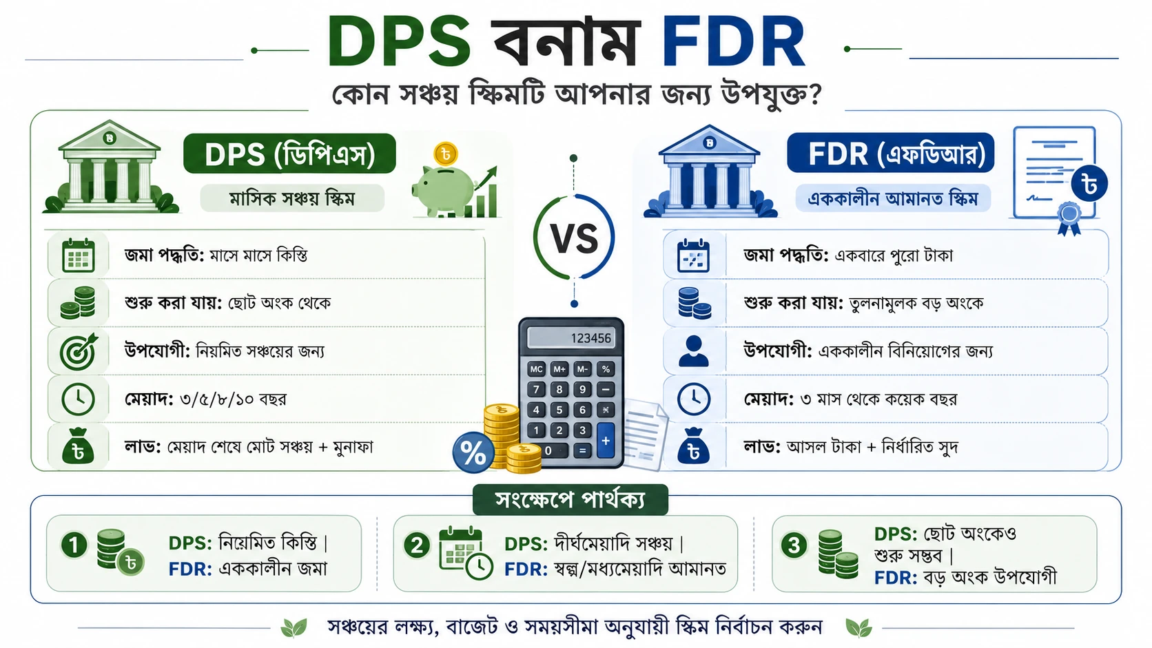 এফডিআর, ডিপিএস ও সঞ্চয়পত্রের মুনাফা তুলনা: আপনার জন্য সঠিক বীমা নির্বাচনের গাইডলাইন